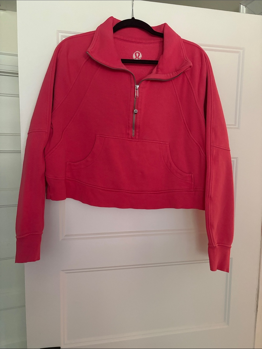lululemon athletica Coral Pink Half-Zip Cropped Pullover